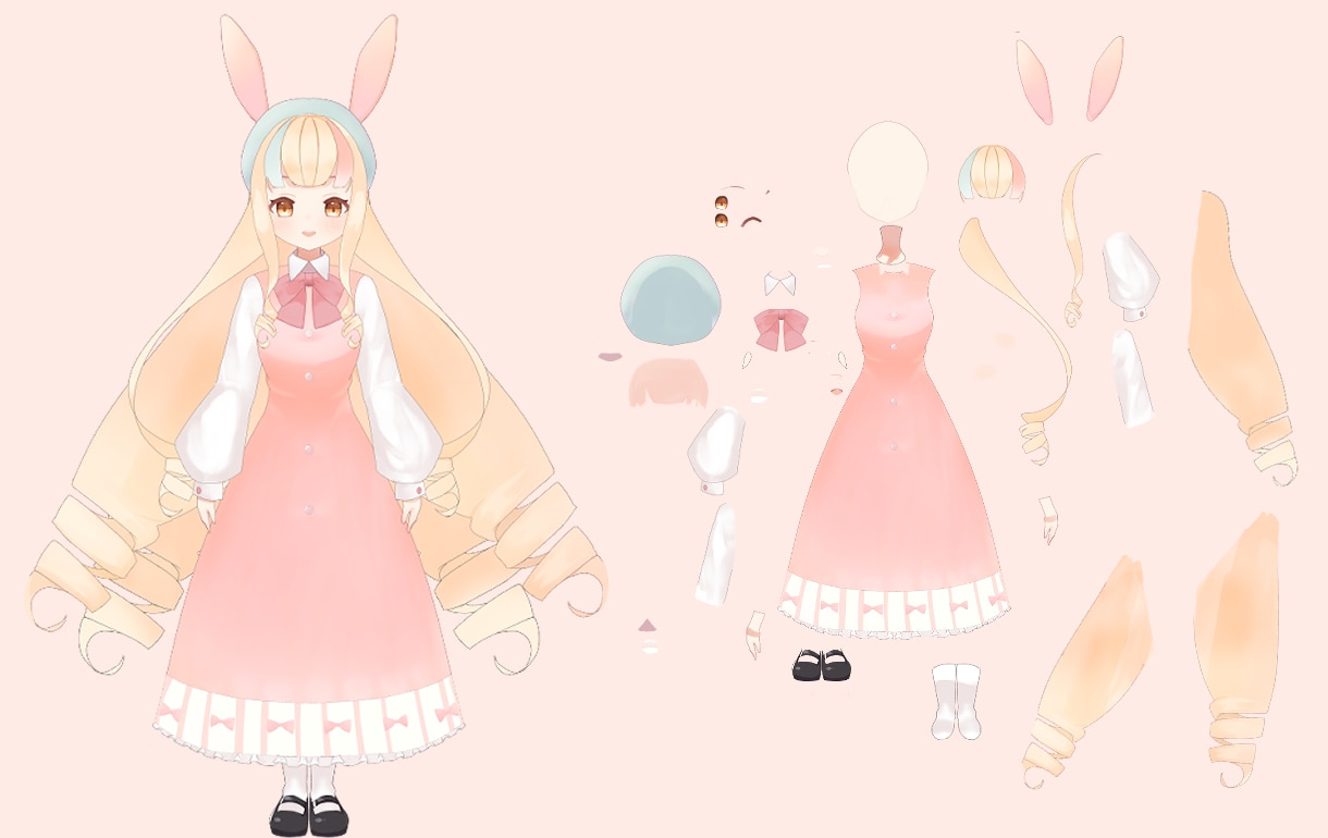 Vtuber キャラデザ＋live2D制作します 納品後も安心サポート透明感のあるキャラクター制作できます イメージ2