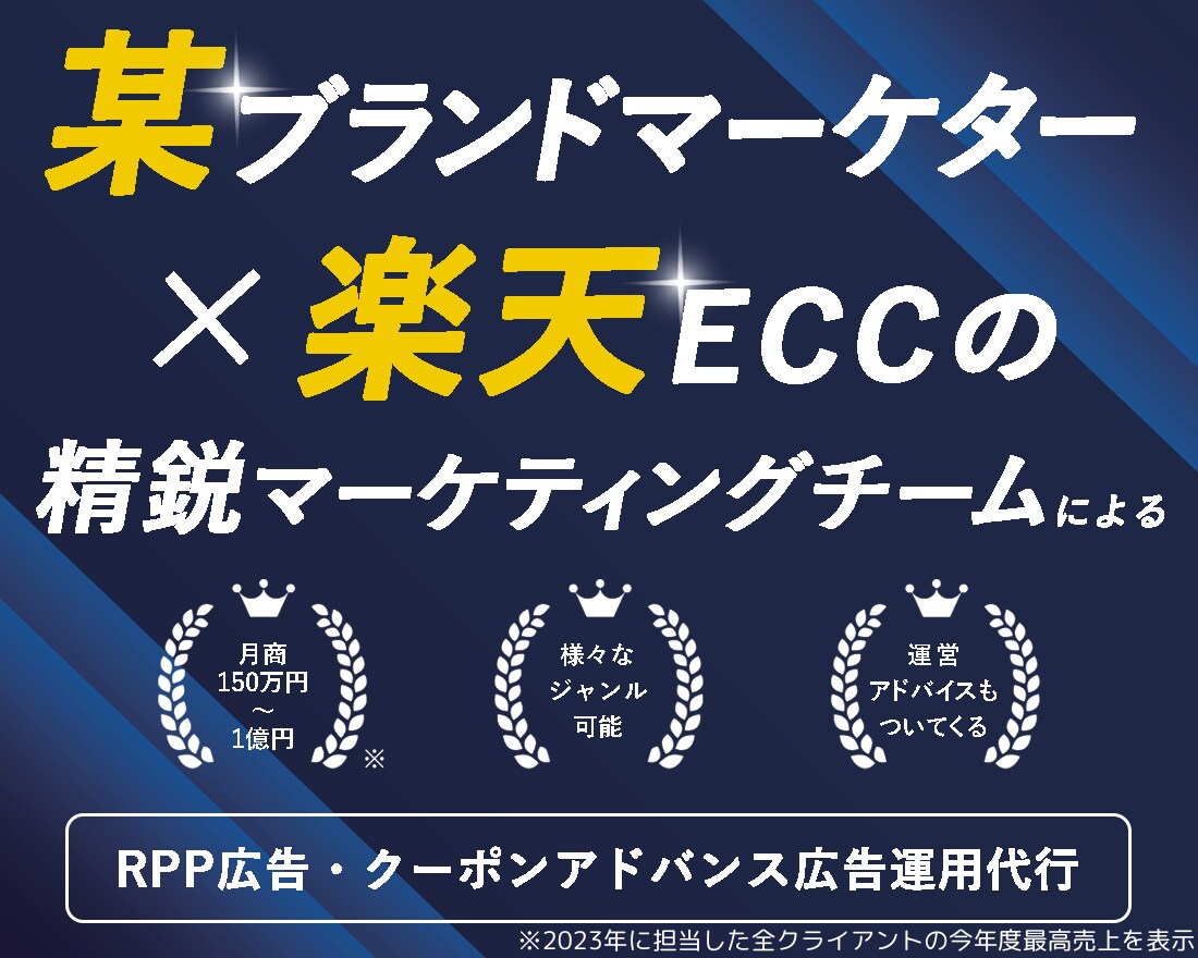 楽天市場 1ヶ月広告運用とコンサルをセットでします 楽天 市場 広告 をお任せください。 イメージ1