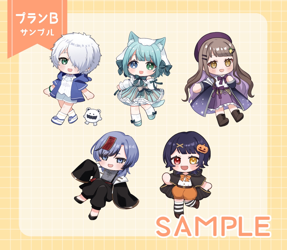 もちもち可愛いミニキャライラスト制作します グッズや配信活動におすすめです♪商用利用OK イメージ5