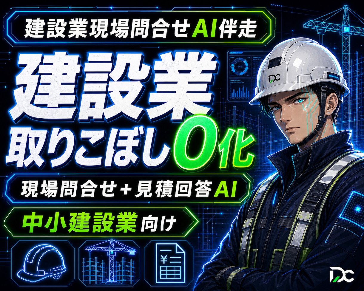 建設業問合せAI｜見積・工期の取りこぼし防止します 現場で出られない時間の見積・工期問合せを一次対応します イメージ1