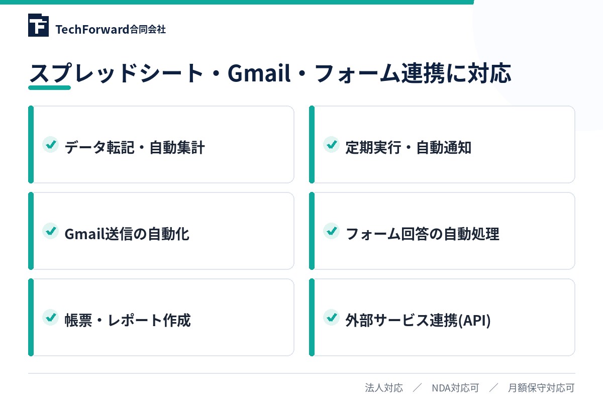 法人向けGAS業務自動化ツールを開発します 転記・集計・通知・帳票作成を自動化 イメージ3