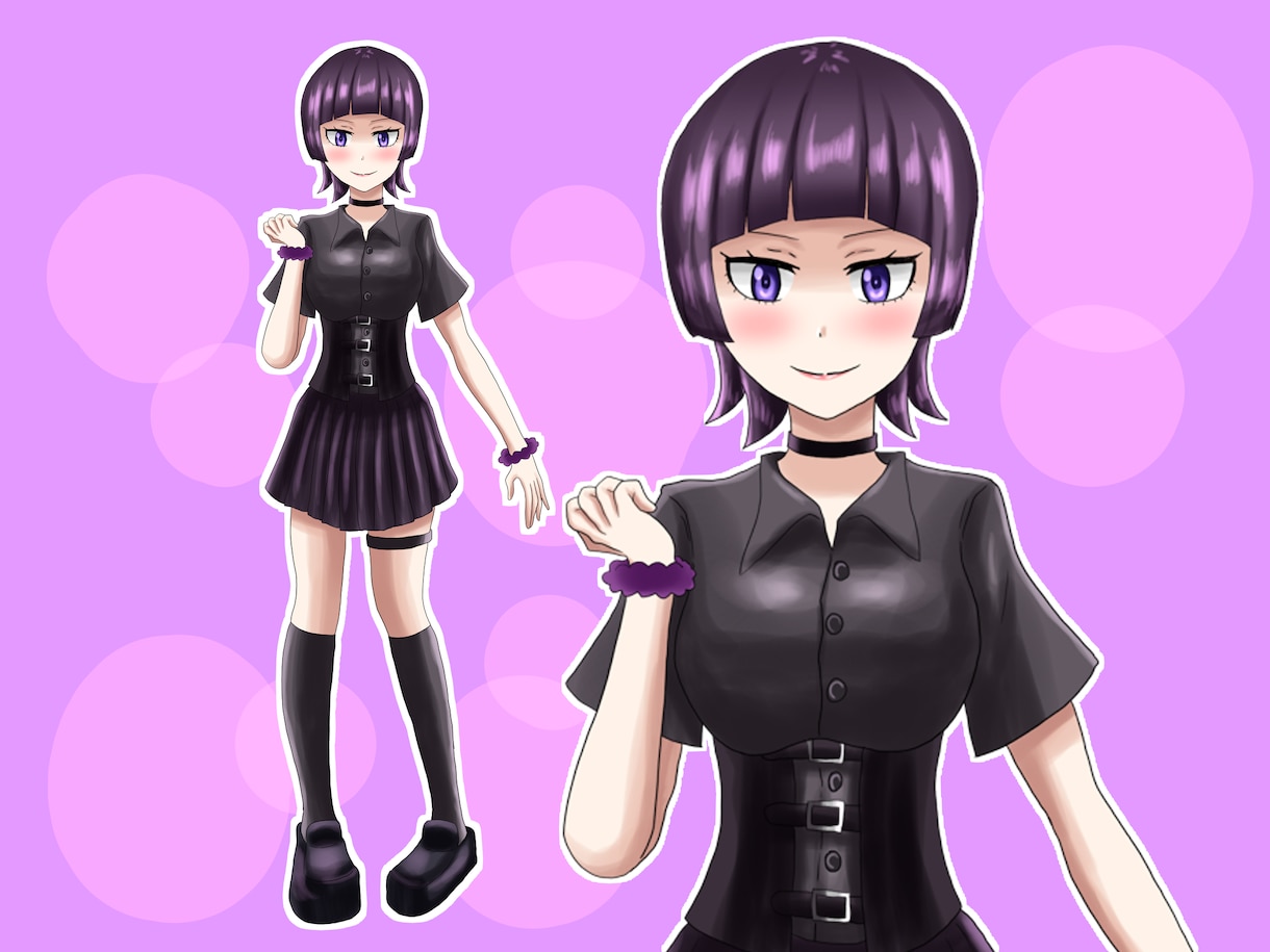 黒と紫の女の子イラスト売ります IRIAMで使用できる女の子のイラストです イメージ1