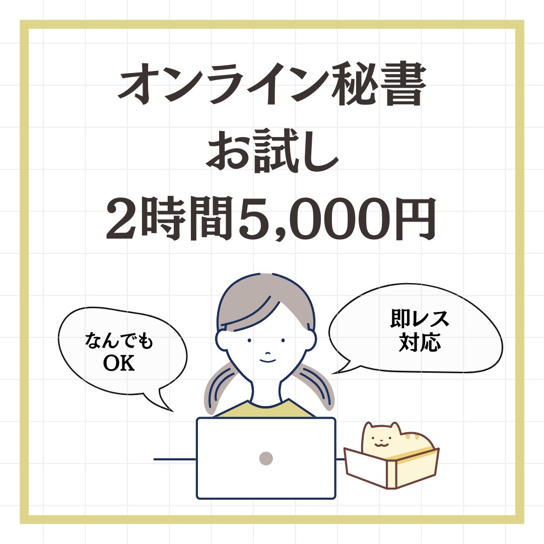 お試し★オンライン秘書があなたの業務をお助けします 京大・コンサル出身、税理士試験合格者がフルサポート イメージ1