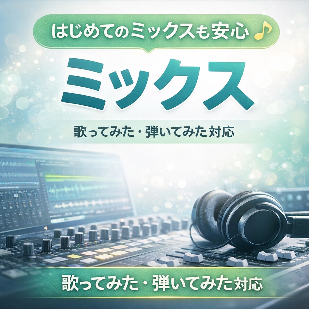 歌ってみた・弾いてみたのミックスをします スマホ録音でも大丈夫、なんとかなるものです イメージ1