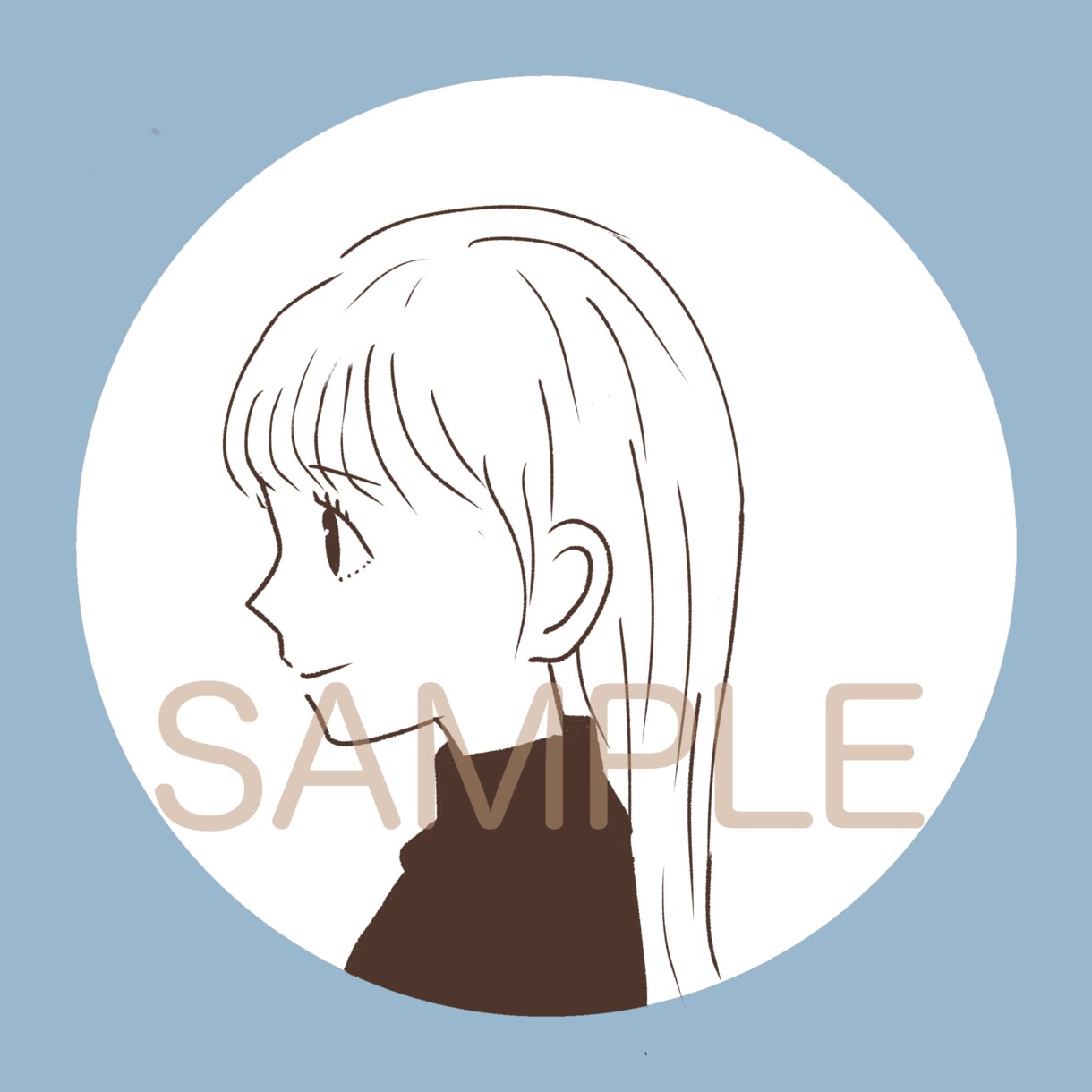 女の子の横顔描きます シンプルな女の子の横顔を5日以内に納品します。 イメージ5