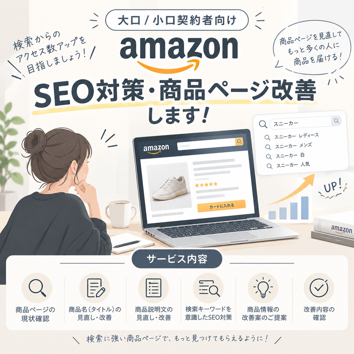 Amazon SEO対策・商品ページ改善します 商品ページを見直し、アクセス数アップを目指しませんか？ イメージ1