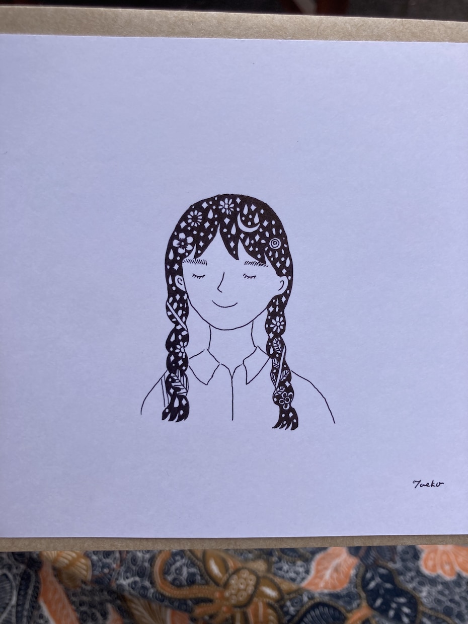 あなただけの特別な似顔絵描きます 手描きのイラスト。地球や宇宙との一体感を感じられます。 イメージ3
