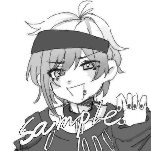 白黒のアイコンを描きます あなた自分のオリキャラと推しをかわいい絵柄で書きます！！ イメージ3