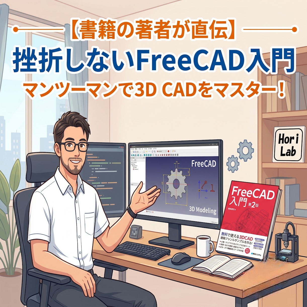 初心者歓迎　挫折しないFreeCAD操作教えます 完全初心者OK！3DプリンタやDIYに使えるCADを伝授 イメージ1