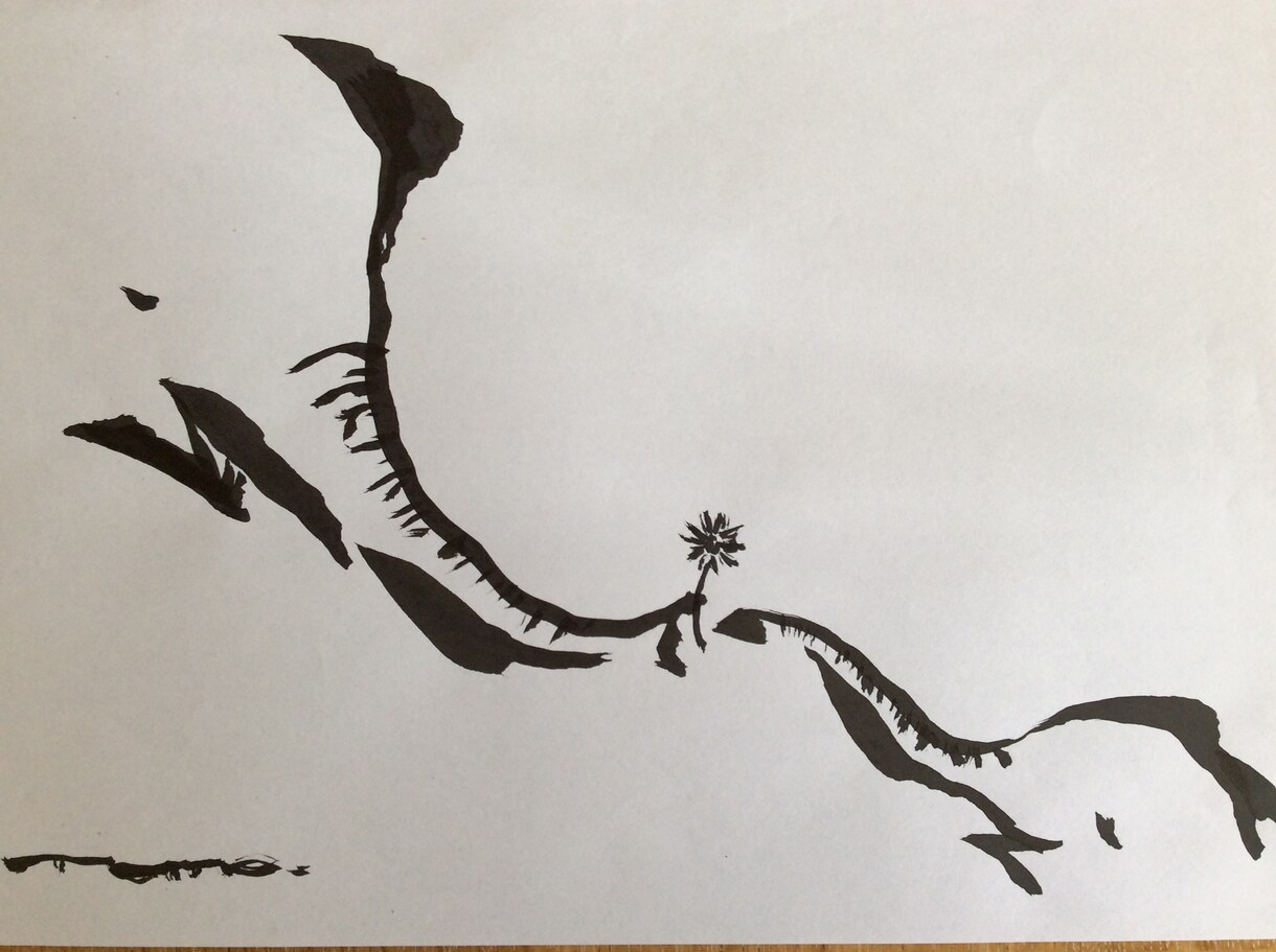 筆描きのゆるーい墨絵イラスト描きます 和のテイストでおしゃれに似顔絵など イメージ2