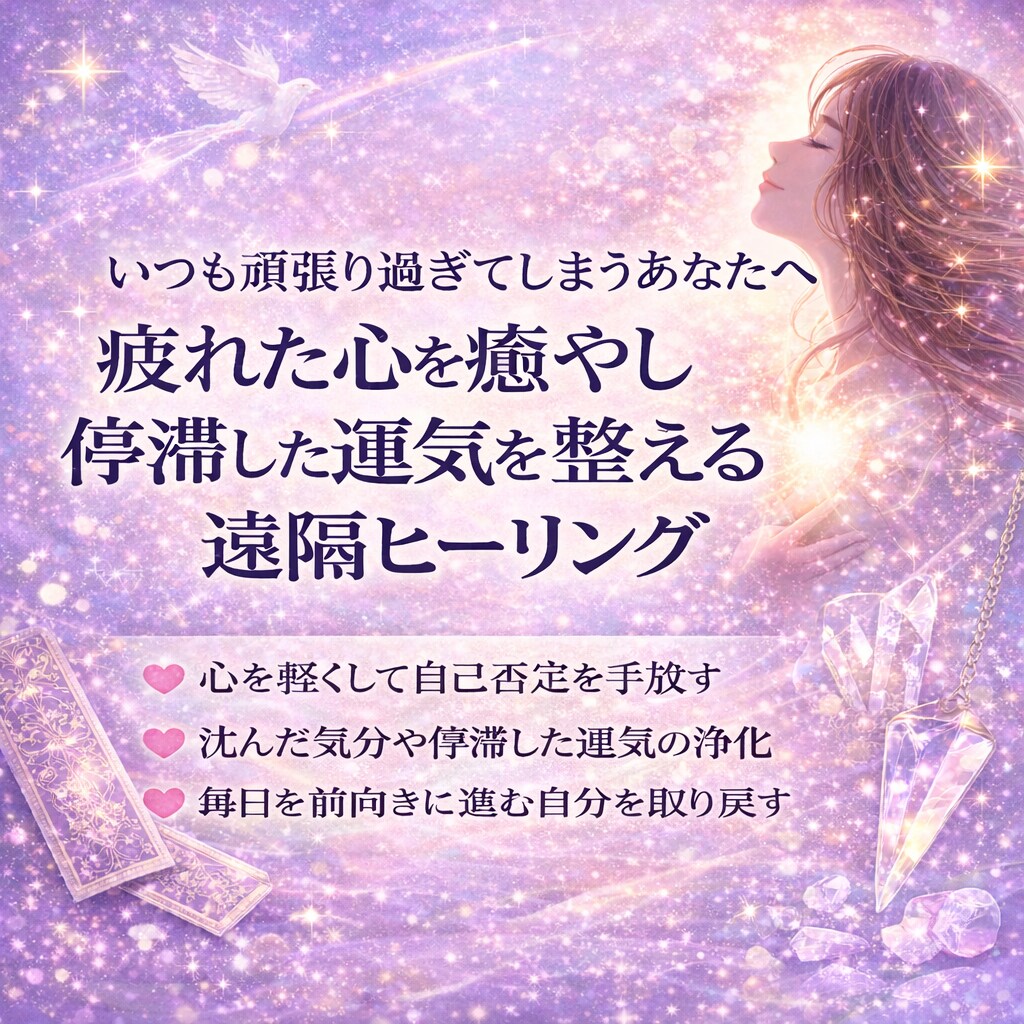 悪い流れが続く原因を霊視し整えます 不調、停滞、自己否定が続く理由を解き、心と運気を軽くします イメージ2