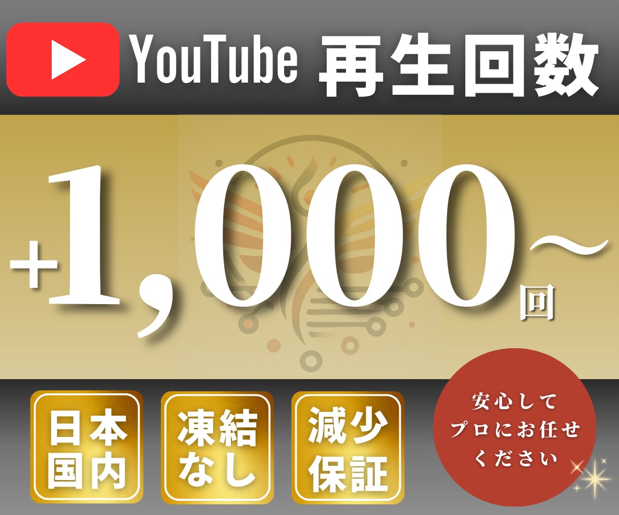 YouTubeの日本エリア再生回数を増やします 高品質！日本エリア再生+1000回〜/ゆっくり増加/減少保証 イメージ1