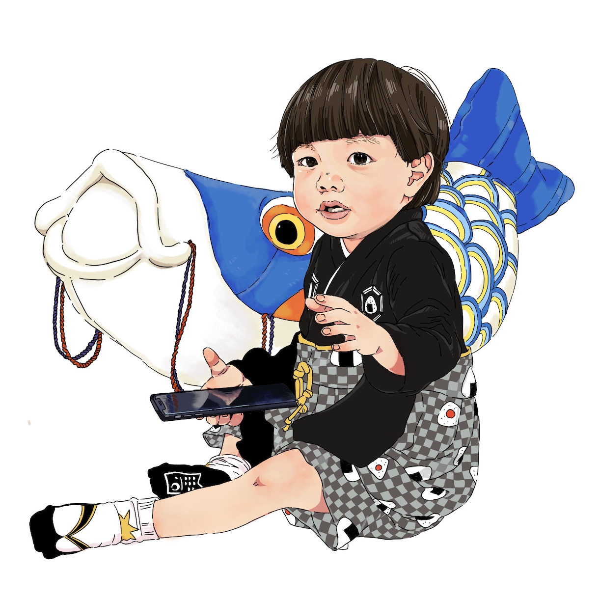 写真を元にあたたかいタッチの似顔絵イラスト描きます 成長記録や家族の思い出づくり、プレゼントにおすすめです。 イメージ5