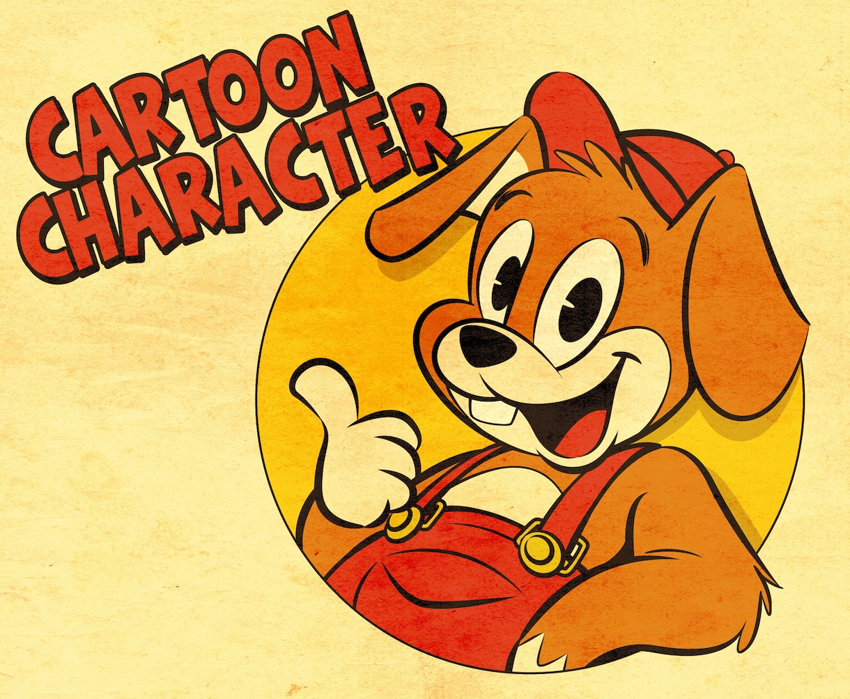 レトロポップなカートゥーンキャラクター描きます 世界に一つのレトロカートゥーンキャラクター イメージ1