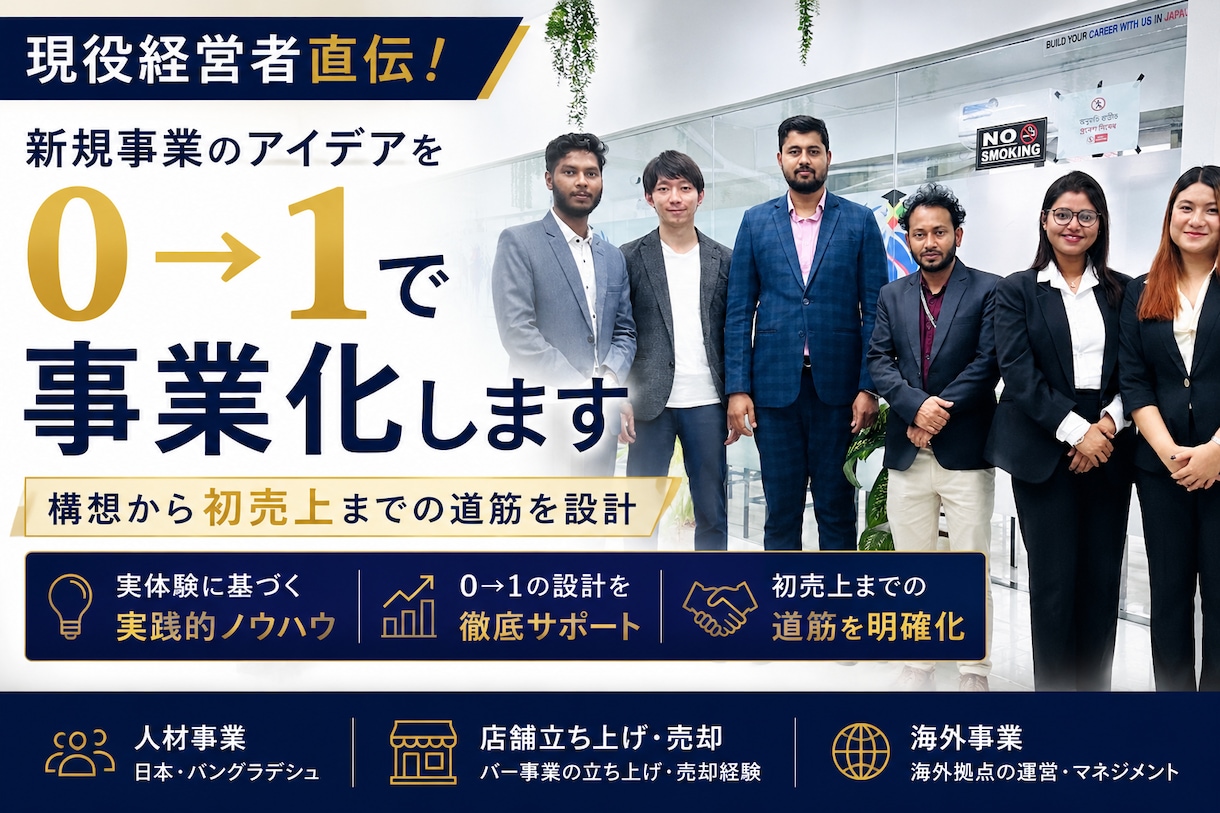 新規事業のアイデアを事業プランに落とし込みます 誰に・何を・どう売るかを整理し、最初の一歩を設計します イメージ1