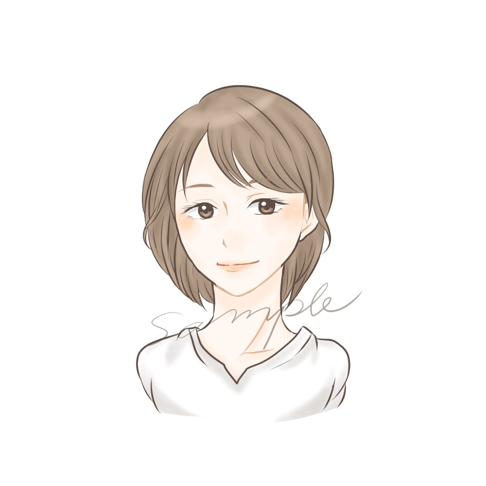 ふんわり、シンプルな似顔絵イラストお描きします 商用利用◎アイコン、名刺、ブログなどに♪ イメージ6