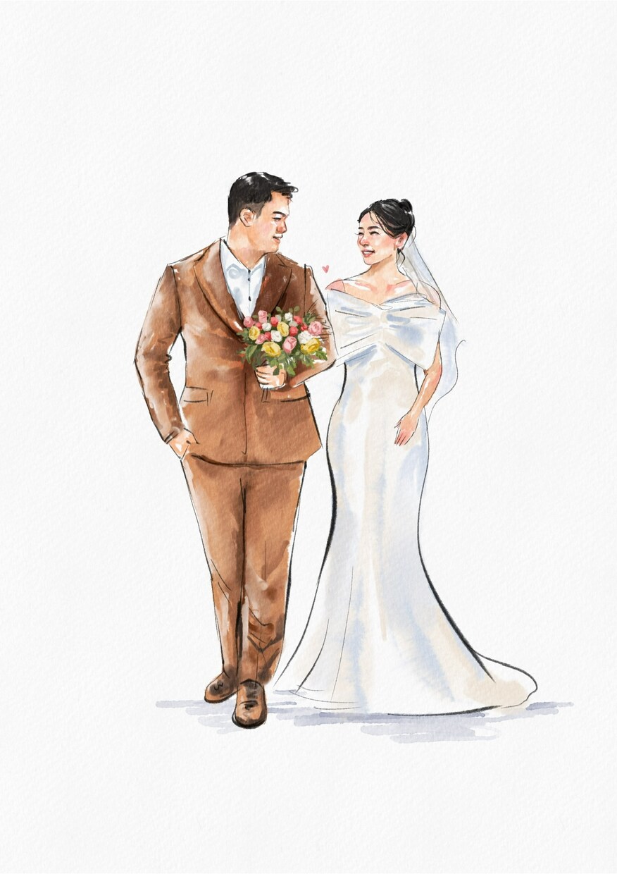 即納品！写真をもとにデジタル水彩似顔絵を描きます 【シンプルプラン】素敵な写真をより鮮やかに仕上げます✨ イメージ5