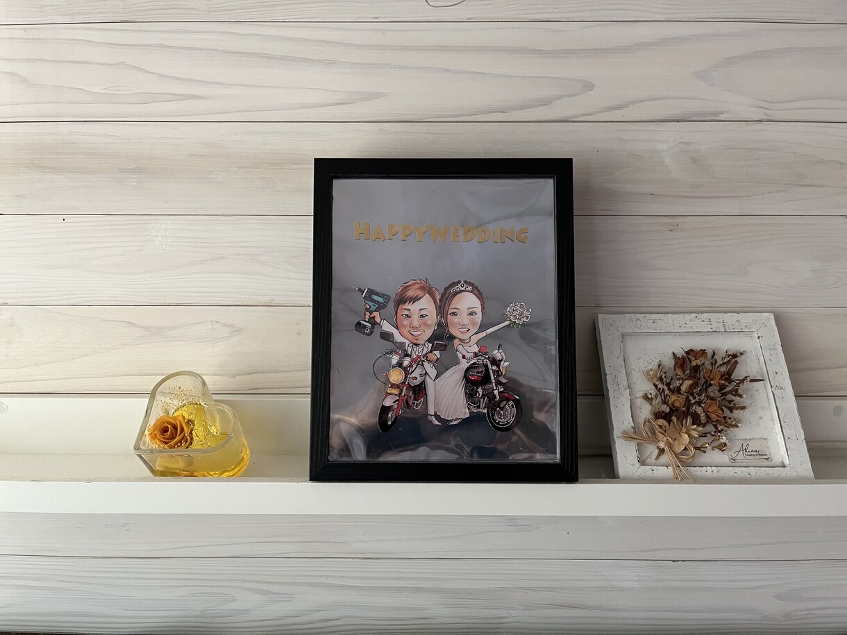 素敵なアート似顔絵作ります LEDを点灯すると背景が光り輝きます。 イメージ4