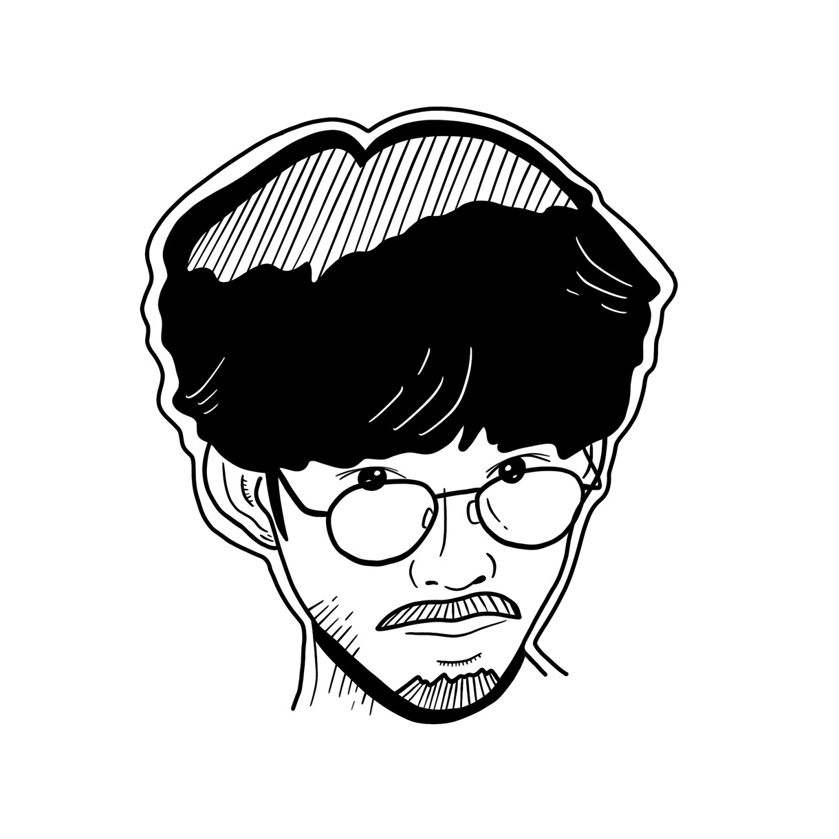 商用OK！モノクロおしゃれなアイコン描きます ビジネスでも使いやすい似顔絵アイコンです。 イメージ1