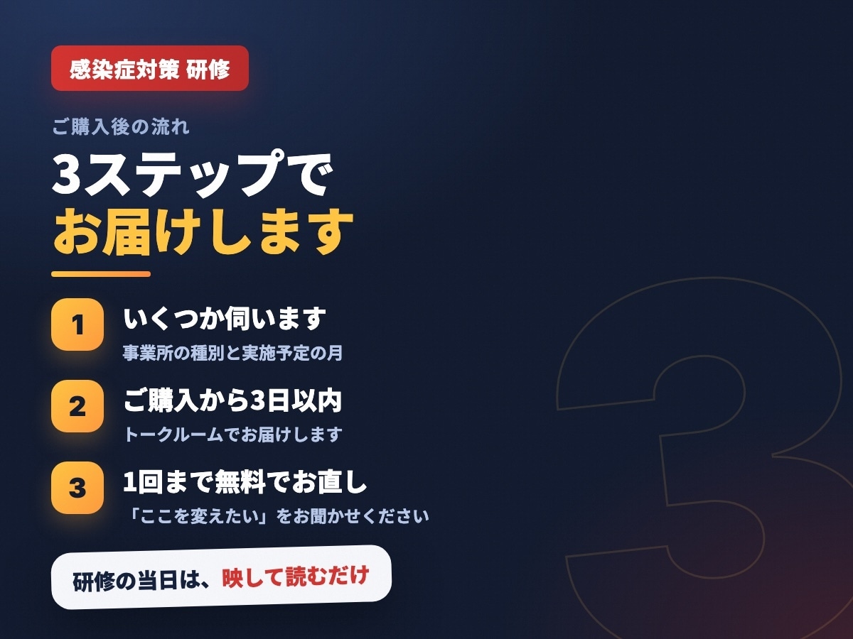 介護の感染症対策研修まるごと作ります 手洗い・嘔吐物処理・ゾーニングまで｜台本つき イメージ5