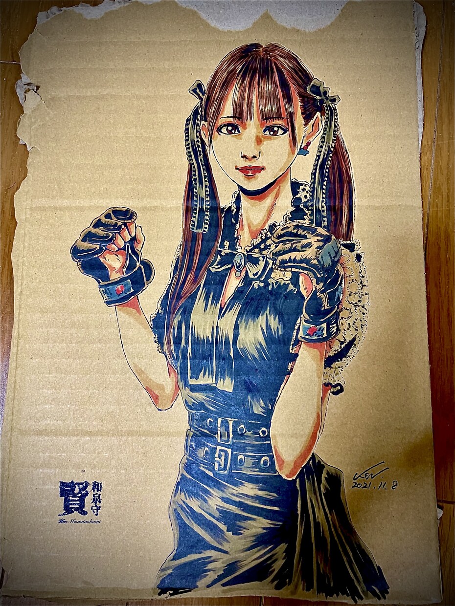 段ボールに似顔絵描きます 個性的な素材で世界で1枚の似顔絵を イメージ7