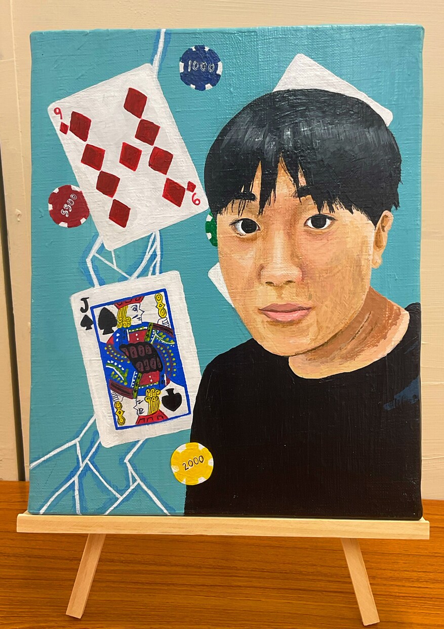 キャンバスにあなたや友人の似顔絵を描きます アクリルガッシュで個性的かつ似ています。 イメージ1