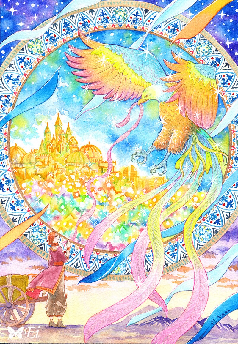 幻想的な水彩イラストレーションを描きます キラキラした水彩イラスト。媒体のメインビジュアルに。 イメージ4