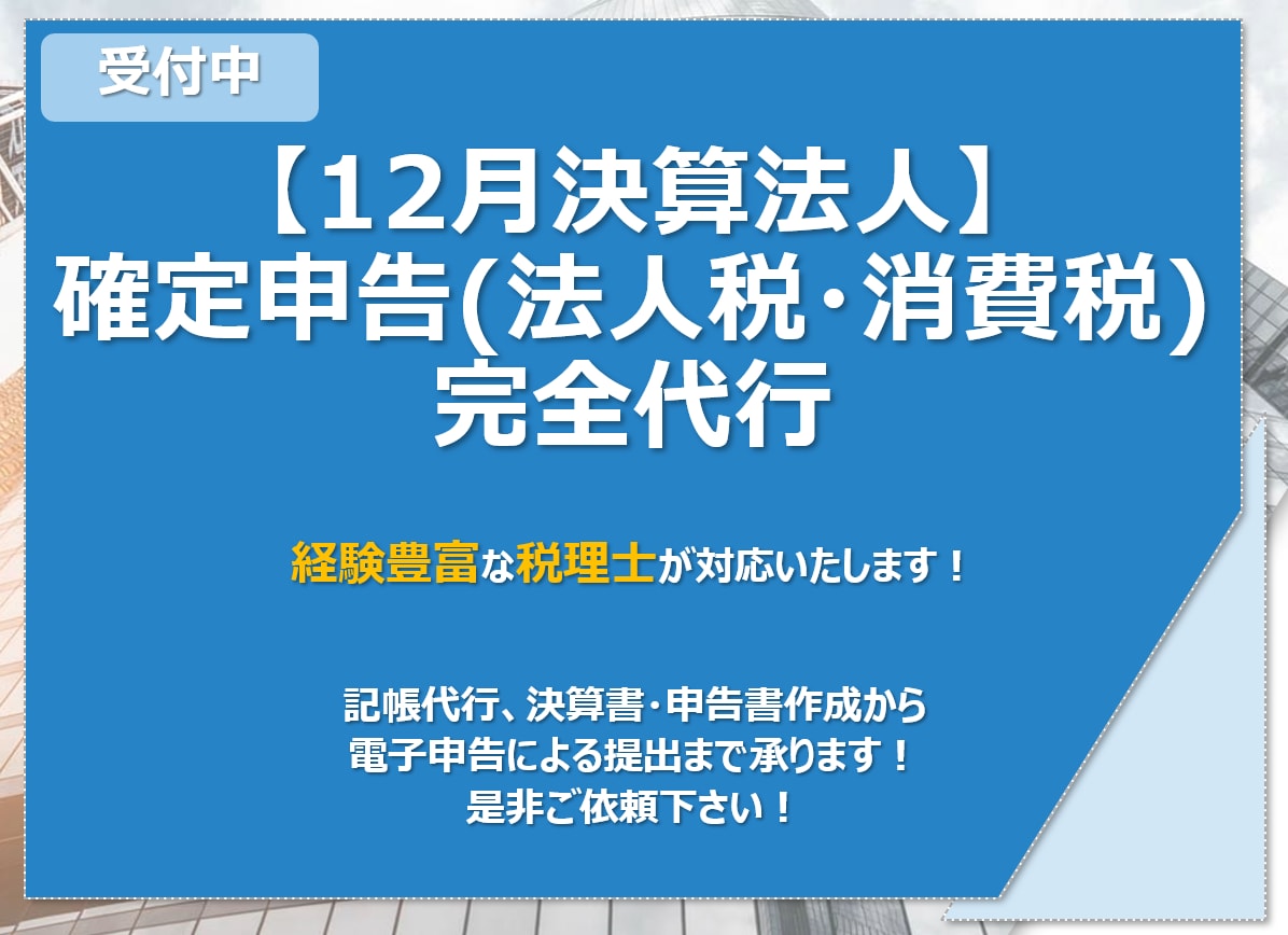 12月決算法人の申告を代行致します 決算書・申告書作成から電子申告による提出まで承ります！ イメージ1