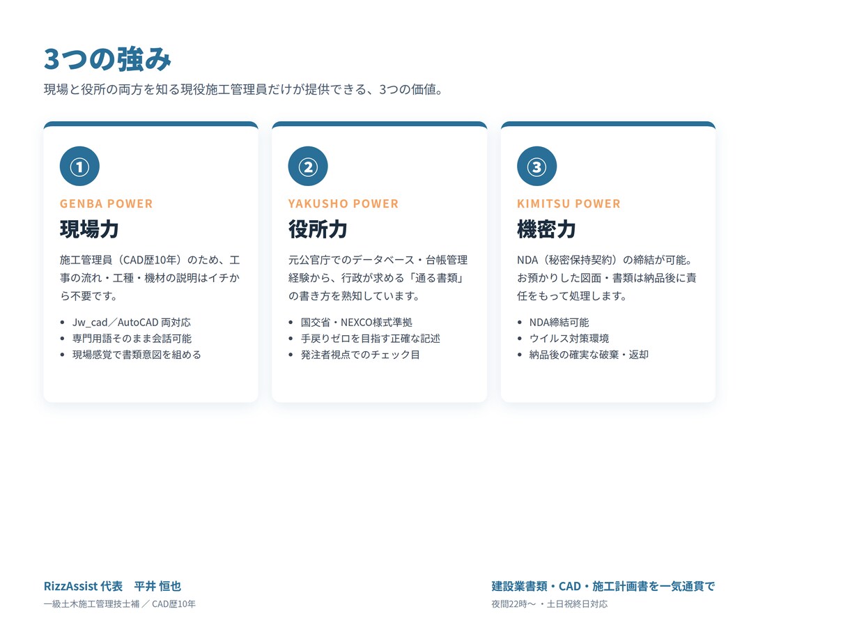 安全書類・施工計画書・CADを作成します 夜土日OK｜建設業書類は現場と役所のプロへ イメージ5