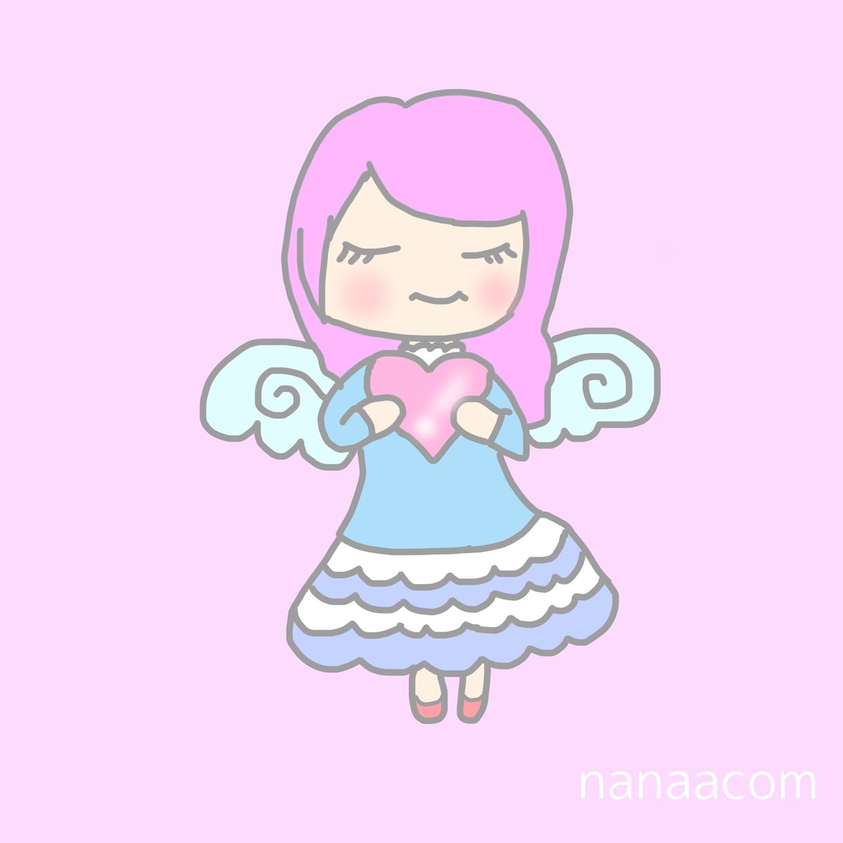 目をつぶったほんわかしたイラストを描きます 商用利用可能です。癒しのイラストを描きます。 イメージ1
