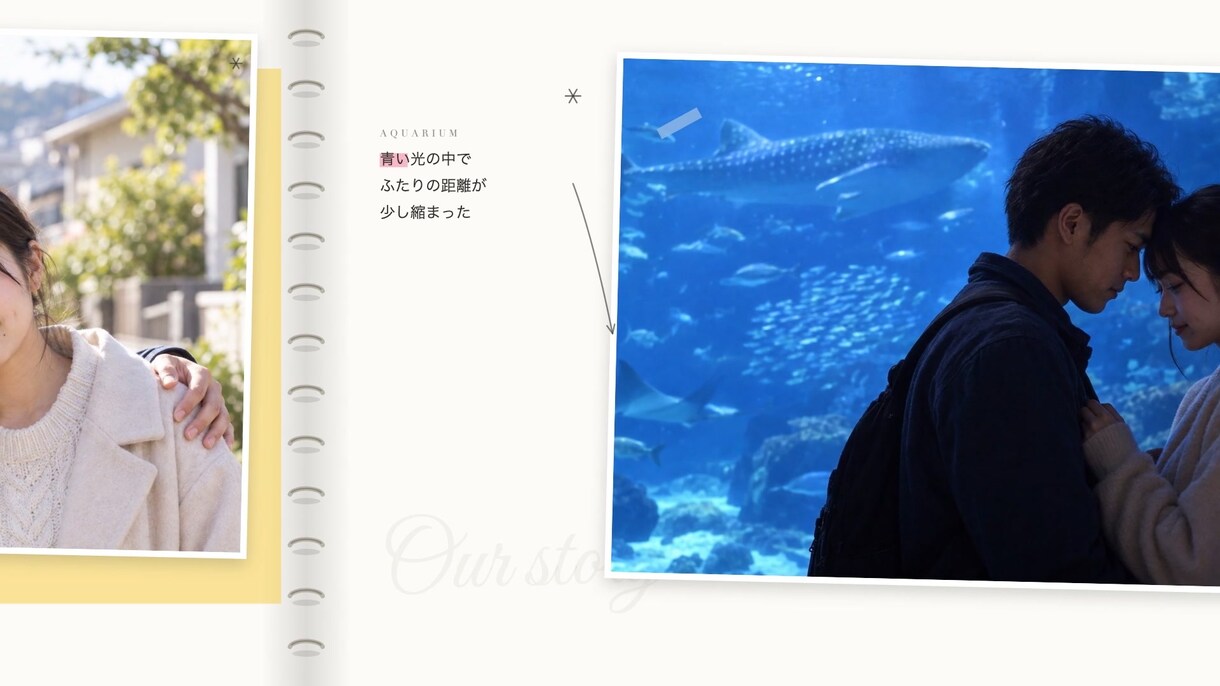 雑誌風！結婚式のプロフィールムービー作ります ISUM申請不要・オリジナル曲つき 雑誌をめくるような映像 イメージ5