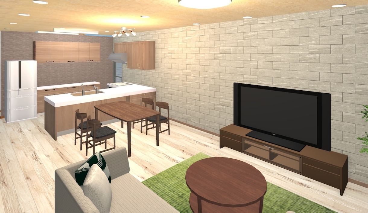 お部屋(1部屋分)のイメージを３Dパースにします 部屋全体が分かるように4方向（4隅）作成します。 イメージ4