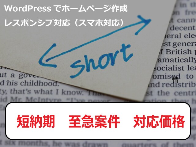 特急対応　スマホ対応のホームぺージつくります 短納期WordPressで作成サイト制作をご提案します。 イメージ1