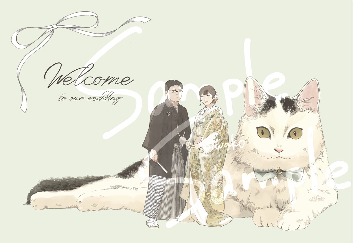 SALE中！結婚式のウェルカムボード作成します “うちの子”も一緒に、世界にひとつのウェルカムボード イメージ2