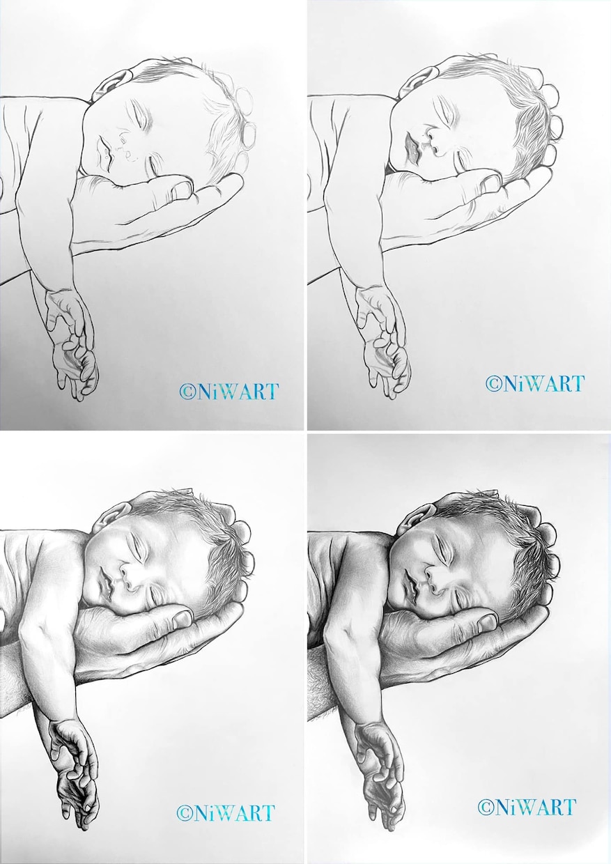 新生児記念イラストを描きます 思い入れ深いあなただけの親子の絆ARTを残しませんか？ イメージ2