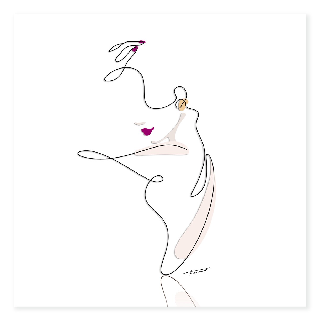 女性に人気！線画デザイン描きます 目に着きやすい女性に好評の線画デザイン！メンズ対応可！！ イメージ2