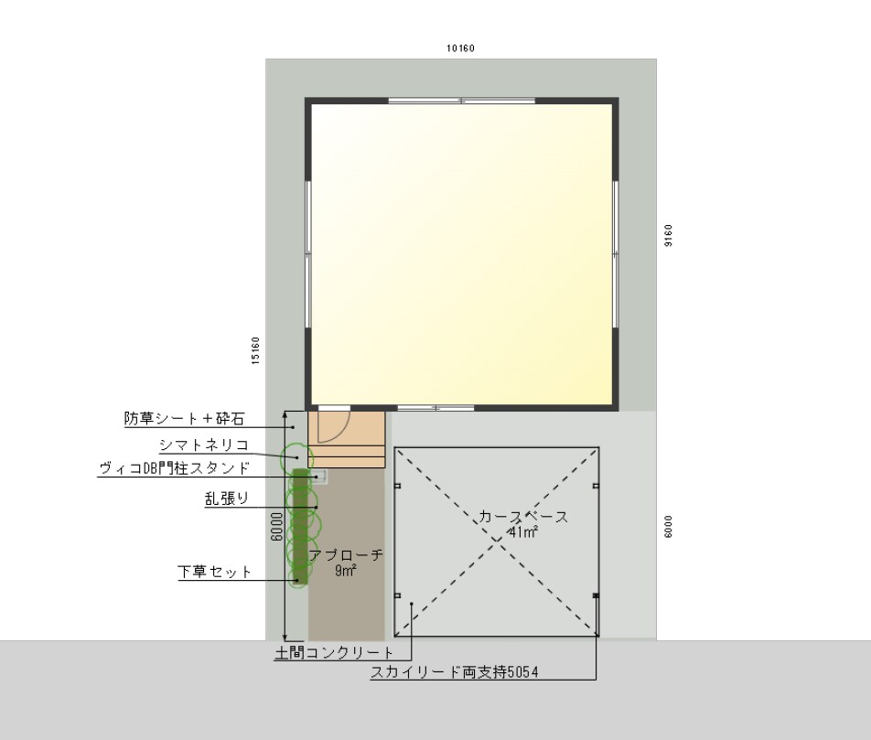 外構工事の平面図＆パース作成します シンプルな外構工事の平面図とパースを作成 イメージ4