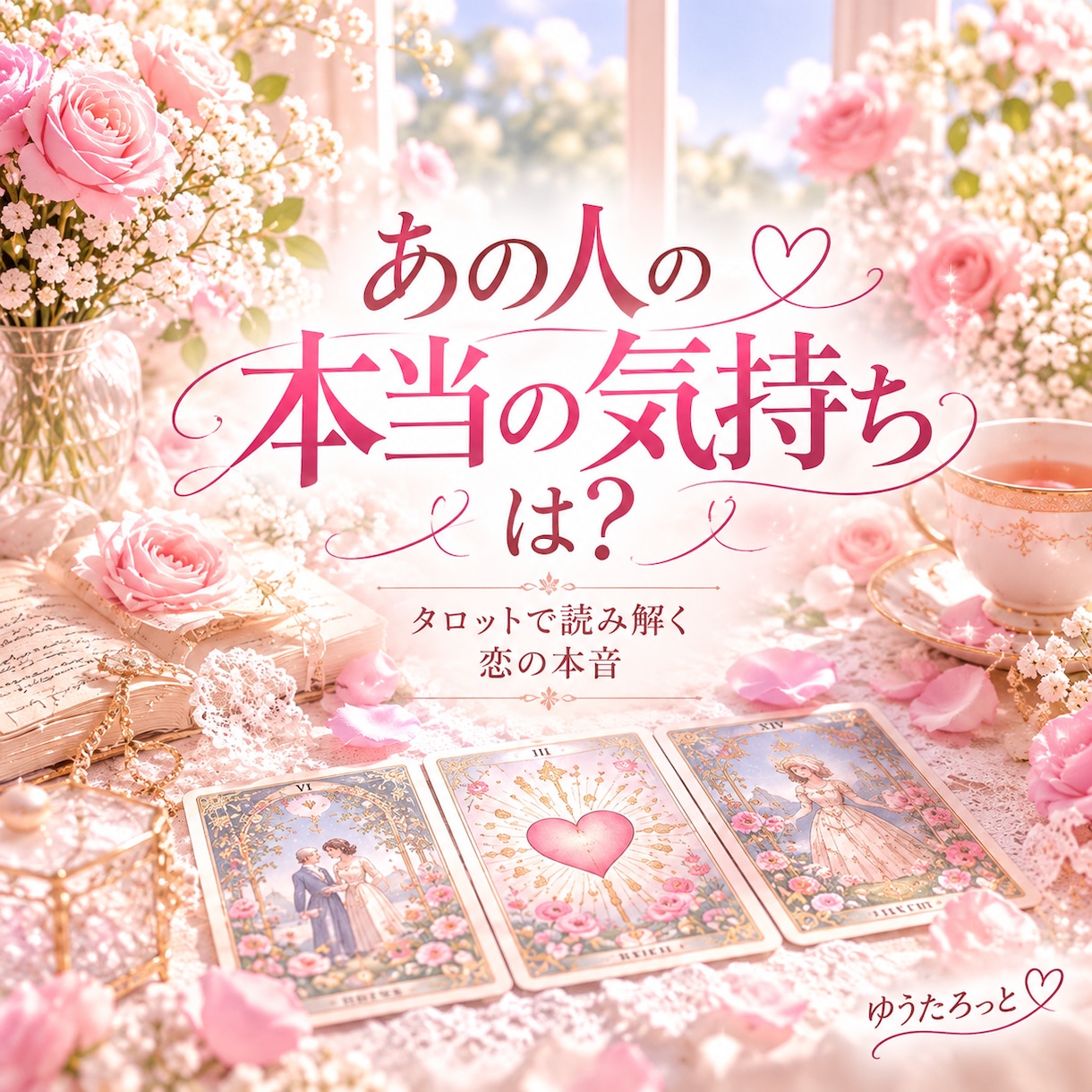 あの人の本当の気持ちをタロットで占います 片思い・曖昧な関係も。5枚のカードで恋の本音を読み解きます♡ イメージ1