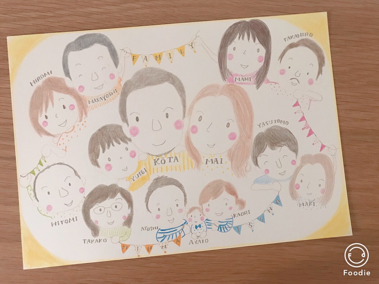 家族全員のほっこり温かい似顔絵描きます 記念日に！思い出に！プレゼントに！大切な人を笑顔でいっぱいに イメージ2