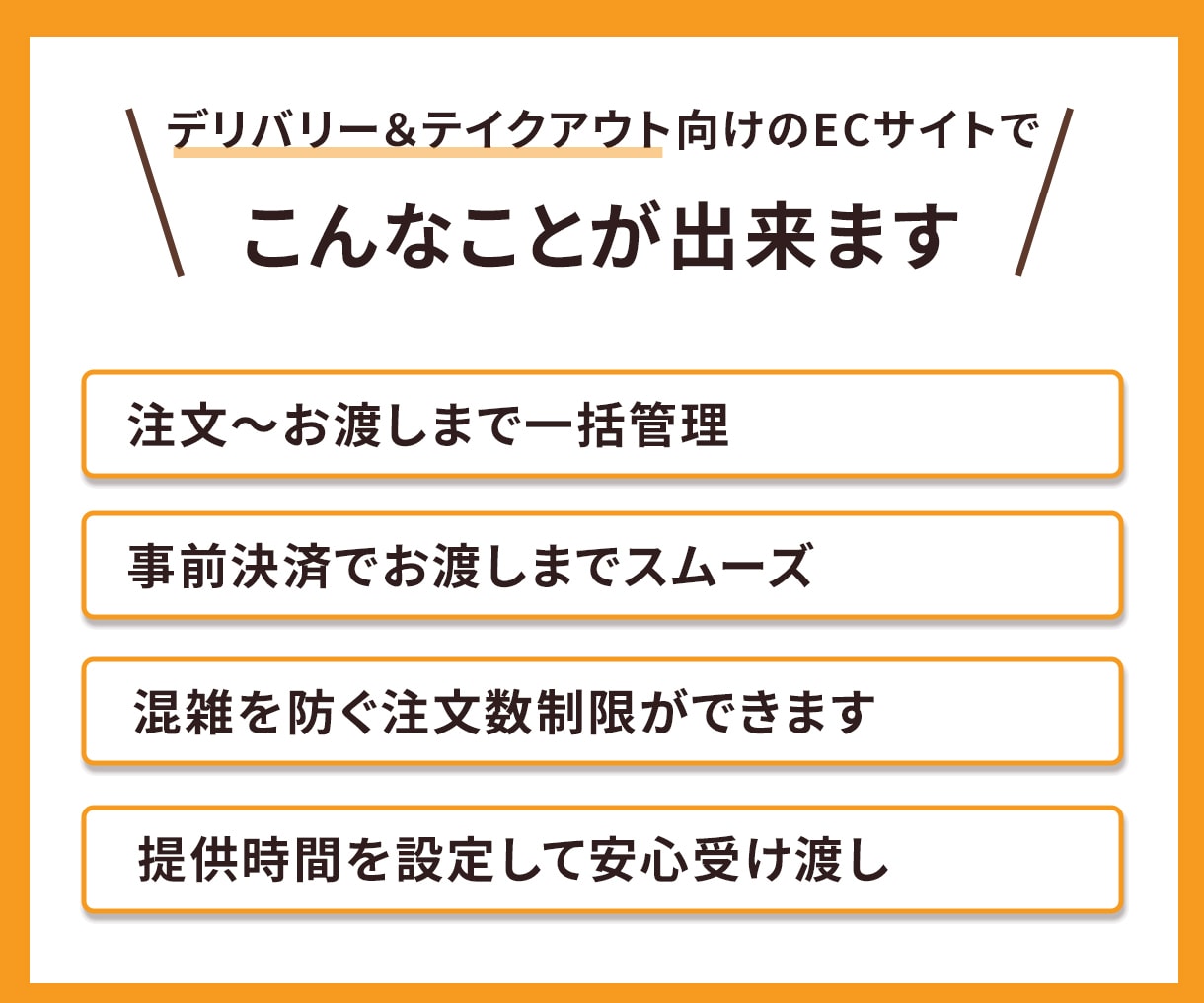 飲食店向けSquareで注文サイト制作します 初心者でも安心、注文からお渡しまでシンプルに。 イメージ3