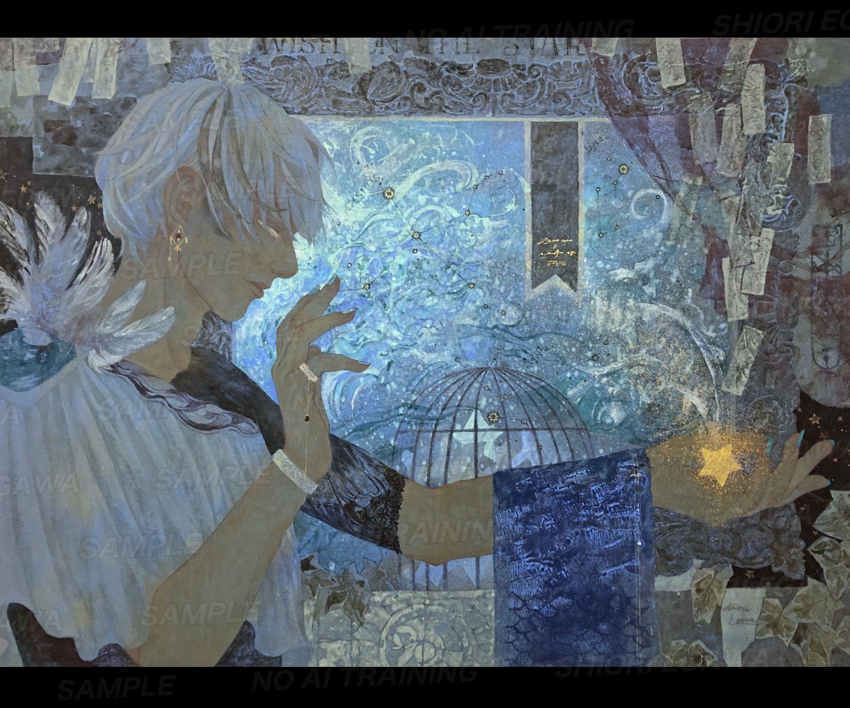 日本画材で手描きする、一点ものの絵画を制作します アナログならではの触れたくなる、豊かな質感の原画をお届け イメージ9