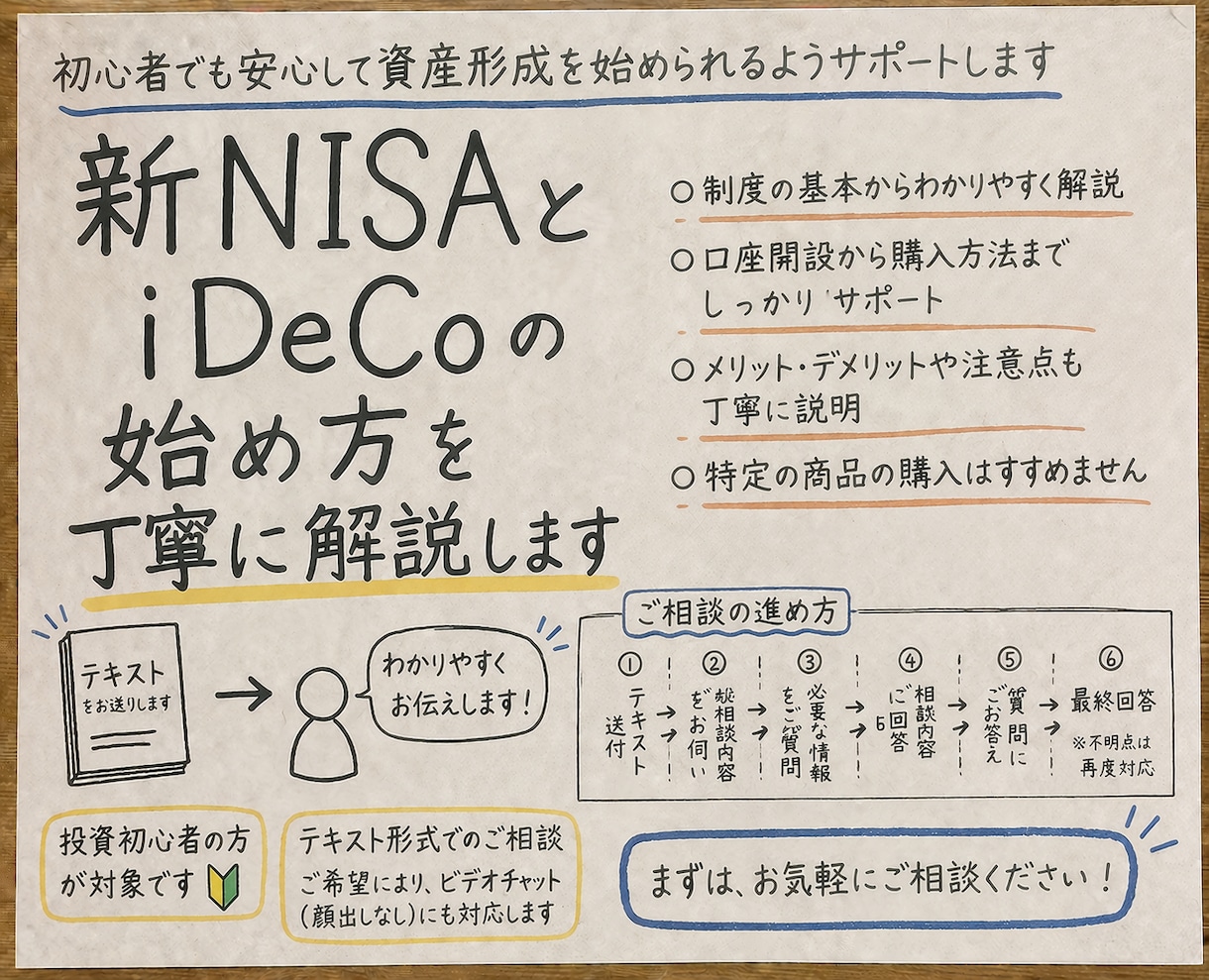 新NISAとiDeCoの始め方を丁寧に解説します 初心者でも安心して資産形成を始められるようサポートします イメージ1