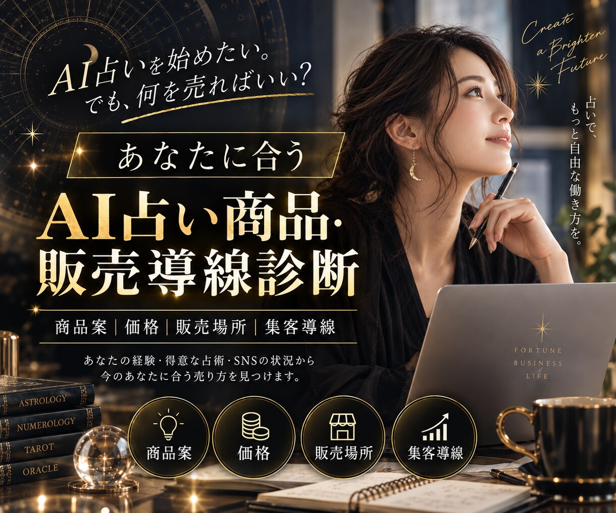 AI占いの商品設計と販売導線を個別診断します 商品案・価格・販売場所・集客まであなた専用に整理します イメージ1