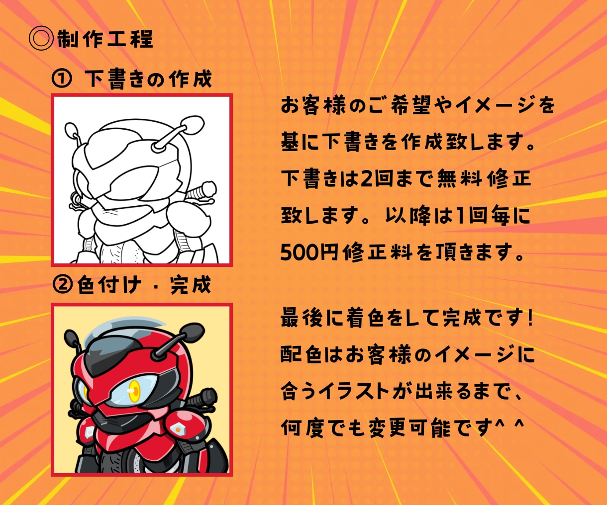 商用OK★ロボット風デフォルメアイコンを作成します 要望モチーフのロボ・ヒーロー風アイコンの作成します！ イメージ3