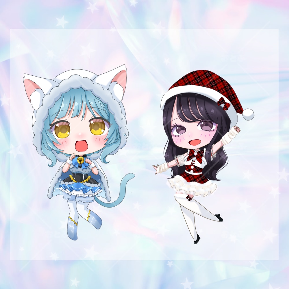 配信・推し活向け♡商用可SDミニキャラ描きます キラきゅん塗りでこだわり衣装や本人様寄せ可◎丁寧に描きます イメージ9