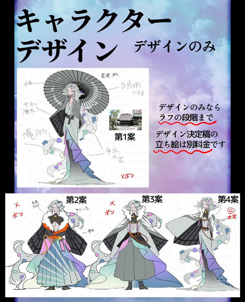 個性的なキャラクターをデザインします リテイク無制限！デザインから作画資料まで作成できます！ イメージ2