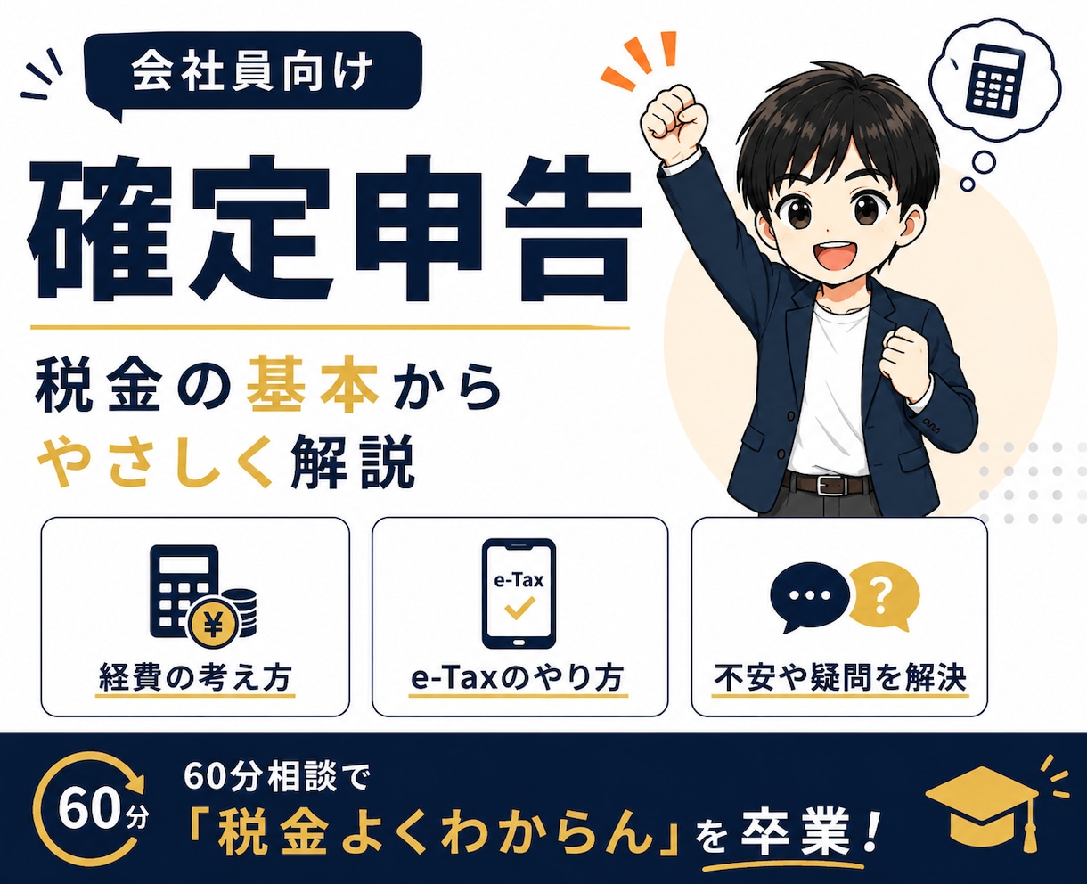 会社員向け！確定申告・税金をやさしく教えます 経費・青色申告・副業の悩みを解決！ イメージ1