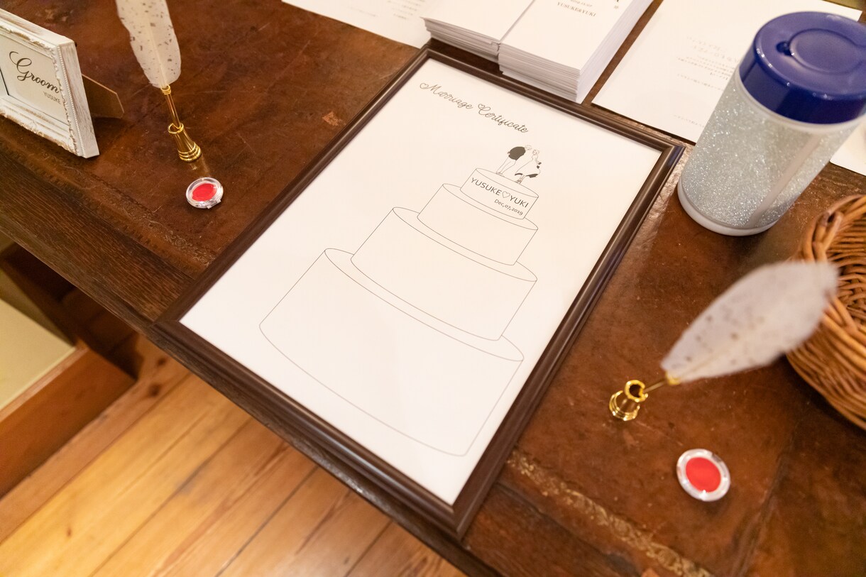 結婚証明書作ります /ゲスト参加の永遠に残る二人のウェディングケーキ イメージ2