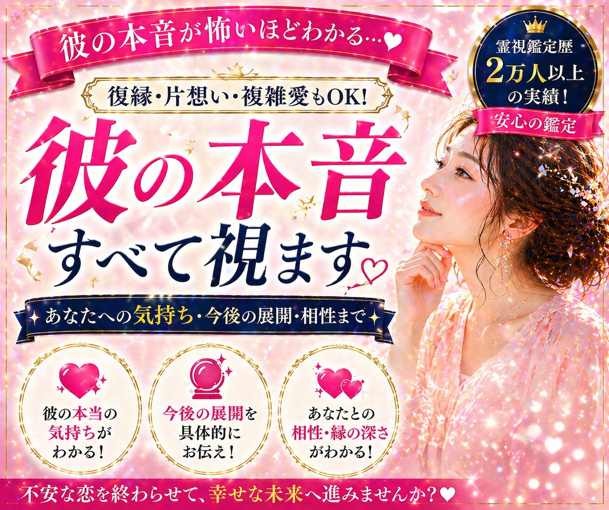 彼の本音を霊視で視ます ★あなたへの本当の気持ちと今後の展開を徹底鑑定 イメージ1