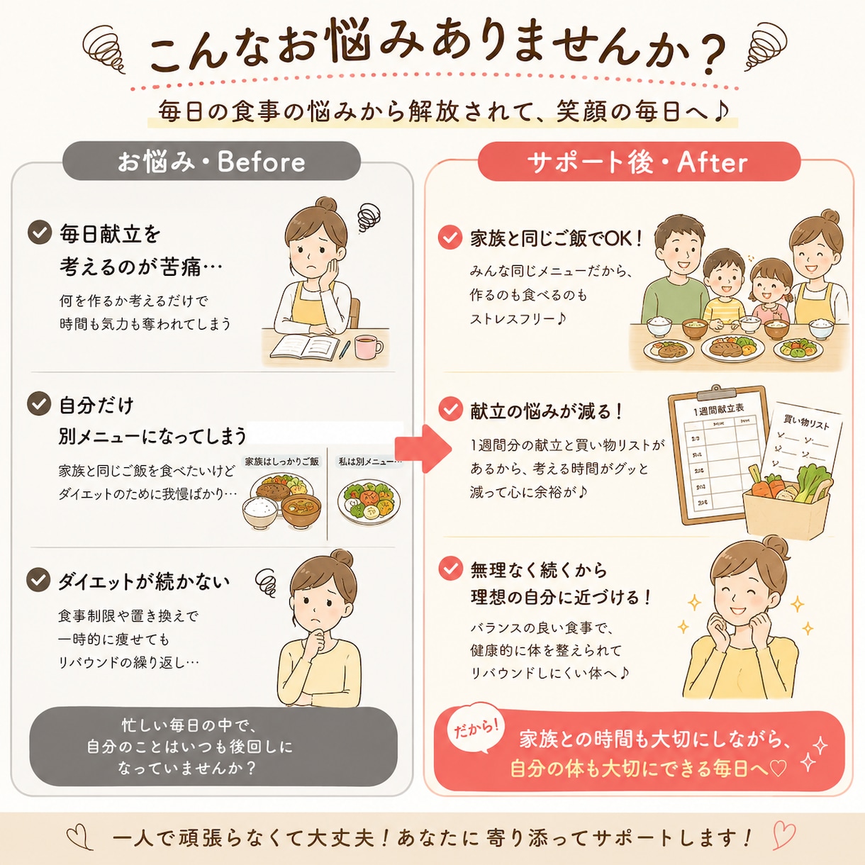 子どもと同じご飯で痩せる献立作ります 別メニュー不要！ママの食べるダイエット イメージ2